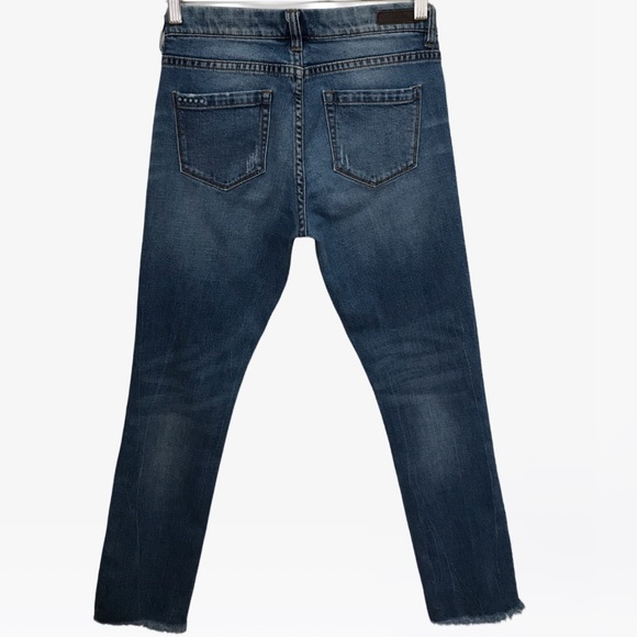 Blank NYC Distressed Raw-Hem Deep Cuff Straight Jeans 26 - Picture 8 of 14